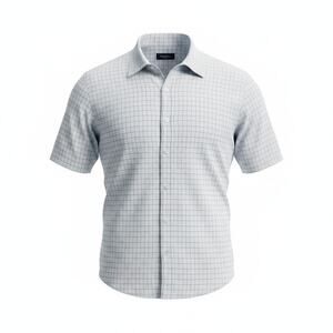 Claiborne Big & Tall 3XL Light Gray Plaid Button Up